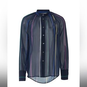Derek Lam 10 Crosby Striped Sheer Blouse